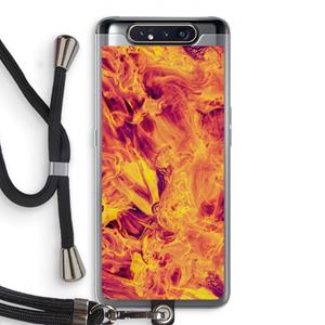 CaseCompany Eternal Fire: Samsung Galaxy A80 Transparant Hoesje met koord