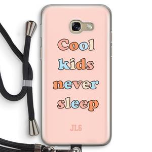 CaseCompany Cool Kids Never Sleep: Samsung Galaxy A5 (2017) Transparant Hoesje met koord