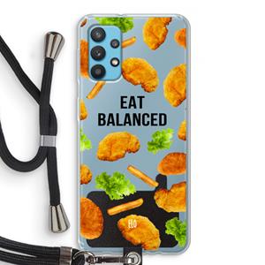 CaseCompany Eat Balanced: Samsung Galaxy A32 4G Transparant Hoesje met koord