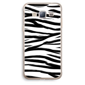 CaseCompany Zebra pattern: Samsung Galaxy J3 (2016) Transparant Hoesje