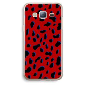 CaseCompany Red Leopard: Samsung Galaxy J3 (2016) Transparant Hoesje