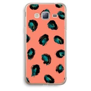 CaseCompany Pink Cheetah: Samsung Galaxy J3 (2016) Transparant Hoesje