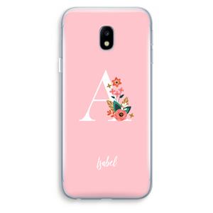 CaseCompany Pink Bouquet: Samsung Galaxy J3 (2017) Transparant Hoesje