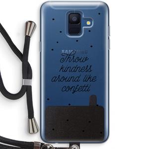 CaseCompany Confetti: Samsung Galaxy A6 (2018) Transparant Hoesje met koord