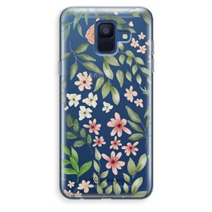 CaseCompany Botanical sweet flower heaven: Samsung Galaxy A6 (2018) Transparant Hoesje