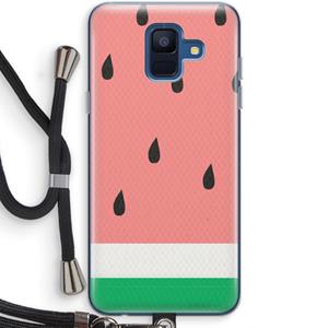 CaseCompany Watermeloen: Samsung Galaxy A6 (2018) Transparant Hoesje met koord