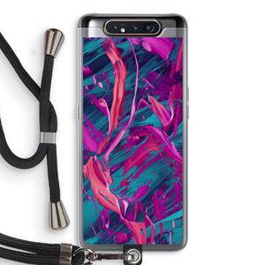 CaseCompany Pink Clouds: Samsung Galaxy A80 Transparant Hoesje met koord