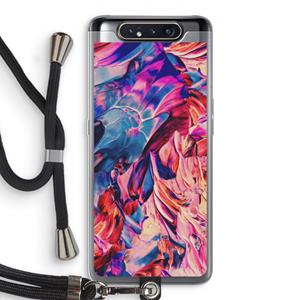 CaseCompany Pink Orchard: Samsung Galaxy A80 Transparant Hoesje met koord