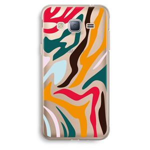 CaseCompany Colored Zebra: Samsung Galaxy J3 (2016) Transparant Hoesje