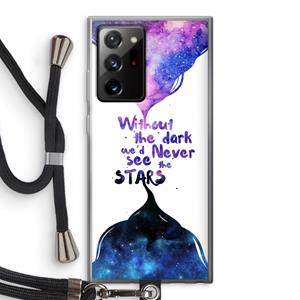 CaseCompany Stars quote: Samsung Galaxy Note 20 Ultra / Note 20 Ultra 5G Transparant Hoesje met koord