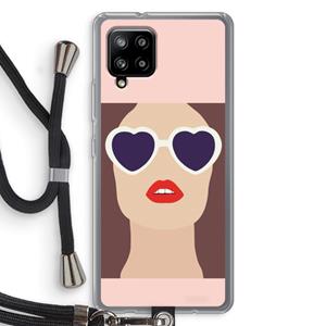 CaseCompany Red lips: Samsung Galaxy A42 5G Transparant Hoesje met koord