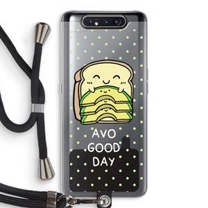 CaseCompany Avo Good Day: Samsung Galaxy A80 Transparant Hoesje met koord