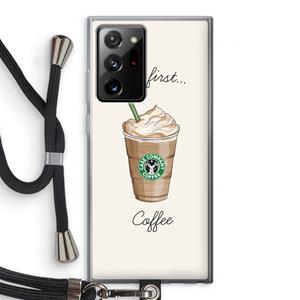 CaseCompany But first coffee: Samsung Galaxy Note 20 Ultra / Note 20 Ultra 5G Transparant Hoesje met koord