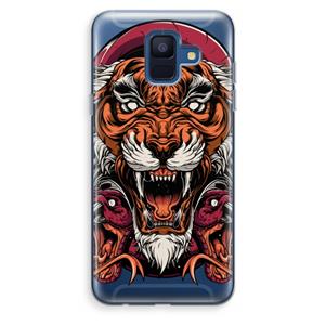 CaseCompany Tiger and Rattlesnakes: Samsung Galaxy A6 (2018) Transparant Hoesje