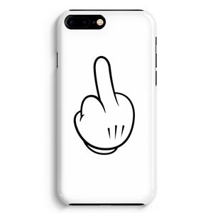 CaseCompany Middle finger white: iPhone 8 Plus Volledig Geprint Hoesje