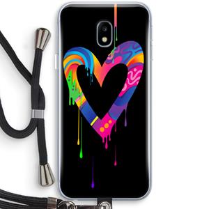 CaseCompany Melts My Heart: Samsung Galaxy J3 (2017) Transparant Hoesje met koord