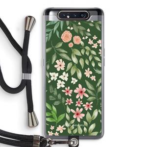 CaseCompany Botanical green sweet flower heaven: Samsung Galaxy A80 Transparant Hoesje met koord