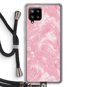CaseCompany Abstract Painting Pink: Samsung Galaxy A42 5G Transparant Hoesje met koord