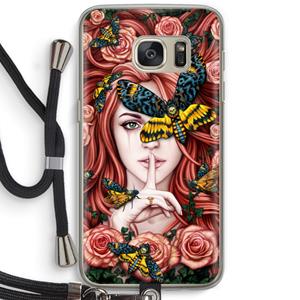 CaseCompany Lady Moth: Samsung Galaxy S7 Transparant Hoesje met koord
