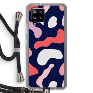 CaseCompany Memphis Shapes Pink: Samsung Galaxy A42 5G Transparant Hoesje met koord