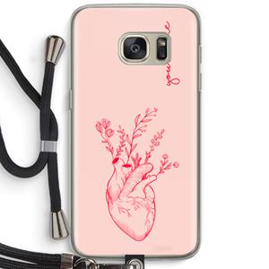 CaseCompany Blooming Heart: Samsung Galaxy S7 Transparant Hoesje met koord