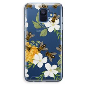 CaseCompany No flowers without bees: Samsung Galaxy A6 (2018) Transparant Hoesje