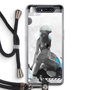 CaseCompany I will not feel a thing: Samsung Galaxy A80 Transparant Hoesje met koord