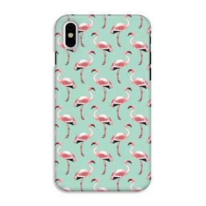 CaseCompany Flamingoprint groen: iPhone XS Tough Case