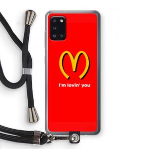 CaseCompany I'm lovin' you: Samsung Galaxy A31 Transparant Hoesje met koord