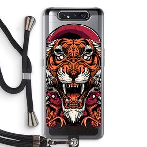 CaseCompany Tiger and Rattlesnakes: Samsung Galaxy A80 Transparant Hoesje met koord