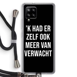 CaseCompany Meer verwacht - Zwart: Samsung Galaxy A42 5G Transparant Hoesje met koord