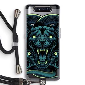 CaseCompany Cougar and Vipers: Samsung Galaxy A80 Transparant Hoesje met koord