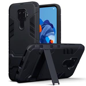 Qubits Double Armor Layer hoes met stand - Huawei Mate 30 Lite - Zwart