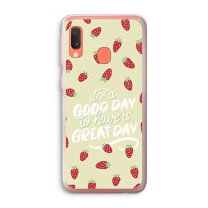 CaseCompany Don't forget to have a great day: Samsung Galaxy A20e Transparant Hoesje