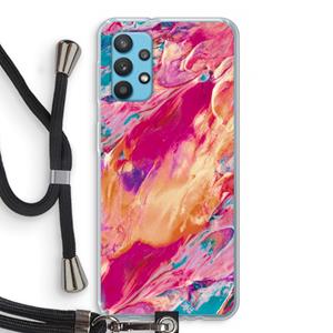 CaseCompany Pastel Echoes: Samsung Galaxy A32 4G Transparant Hoesje met koord