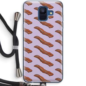 CaseCompany Bacon to my eggs #2: Samsung Galaxy A6 (2018) Transparant Hoesje met koord