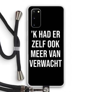 CaseCompany Meer verwacht - Zwart: Samsung Galaxy S20 Transparant Hoesje met koord