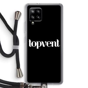 CaseCompany Topvent Zwart: Samsung Galaxy A42 5G Transparant Hoesje met koord