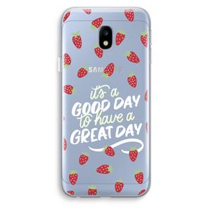 CaseCompany Don't forget to have a great day: Samsung Galaxy J3 (2017) Transparant Hoesje