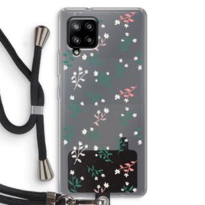 CaseCompany Small white flowers: Samsung Galaxy A42 5G Transparant Hoesje met koord