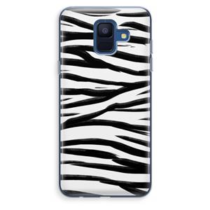 CaseCompany Zebra pattern: Samsung Galaxy A6 (2018) Transparant Hoesje
