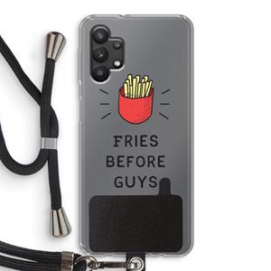 CaseCompany Fries before guys: Samsung Galaxy A32 5G Transparant Hoesje met koord