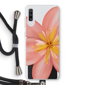 CaseCompany Pink Ellila Flower: Samsung Galaxy A70 Transparant Hoesje met koord