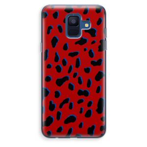 CaseCompany Red Leopard: Samsung Galaxy A6 (2018) Transparant Hoesje