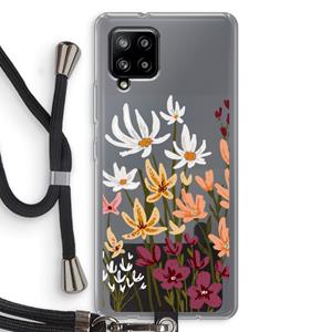 CaseCompany Painted wildflowers: Samsung Galaxy A42 5G Transparant Hoesje met koord