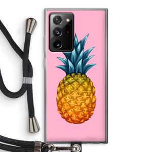 CaseCompany Grote ananas: Samsung Galaxy Note 20 Ultra / Note 20 Ultra 5G Transparant Hoesje met koord