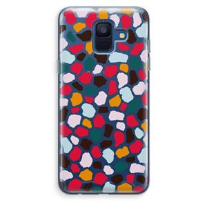 CaseCompany Colored Giraffe: Samsung Galaxy A6 (2018) Transparant Hoesje