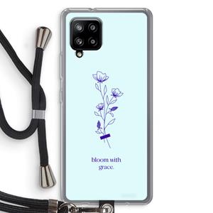 CaseCompany Bloom with grace: Samsung Galaxy A42 5G Transparant Hoesje met koord