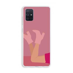 CaseCompany Pink boots: Galaxy A71 Transparant Hoesje