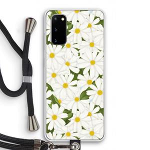 CaseCompany Summer Daisies: Samsung Galaxy S20 Transparant Hoesje met koord